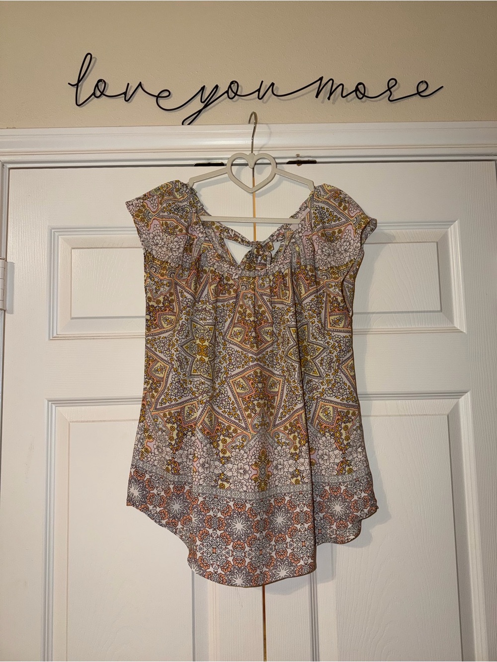 LC Lauren Conrad Multicolor Paisley Cap-Sleeve Blouse